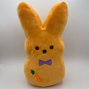 Peeps Bunny Plush Toy Orange Bow Tie Carrot Pillow Stuffed Animal 13 Inch Spring